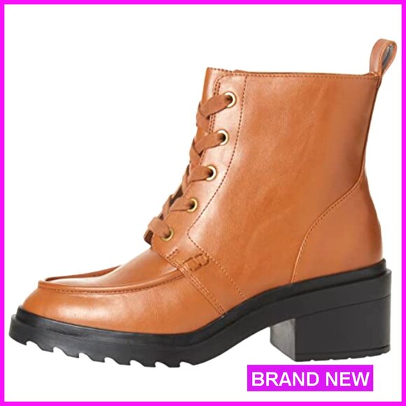 Moc Toe Combat Boots Chunky Platform Lace Up Ankle Boots Memory Foam - Picture 5 of 7